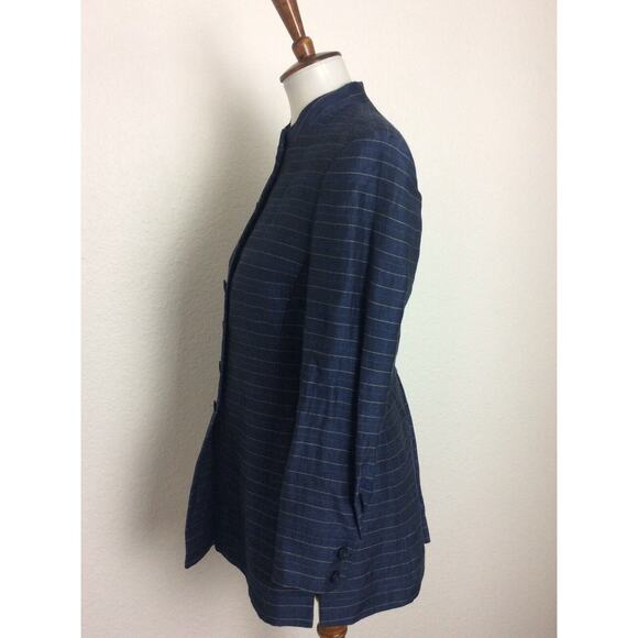 Emporio Armani Vintage Jacket Blazer Single Breast Striped Linen Blend - Picture 3 of 5